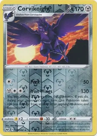 Sword & Shield Corviknight #135/202 reverse holo